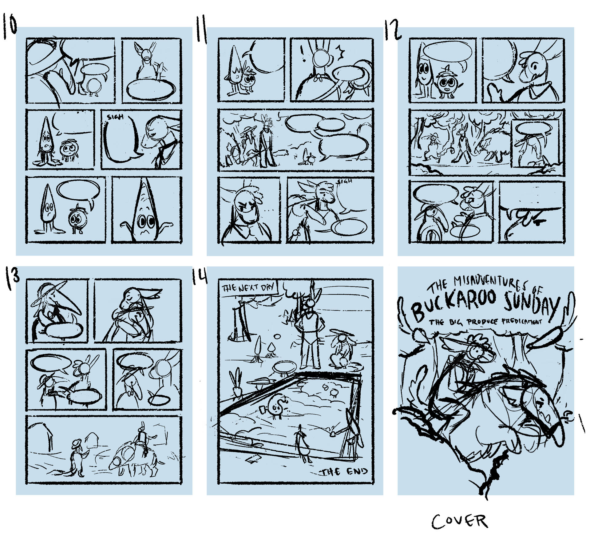 Original thumbnails for pages 10-14 + cover