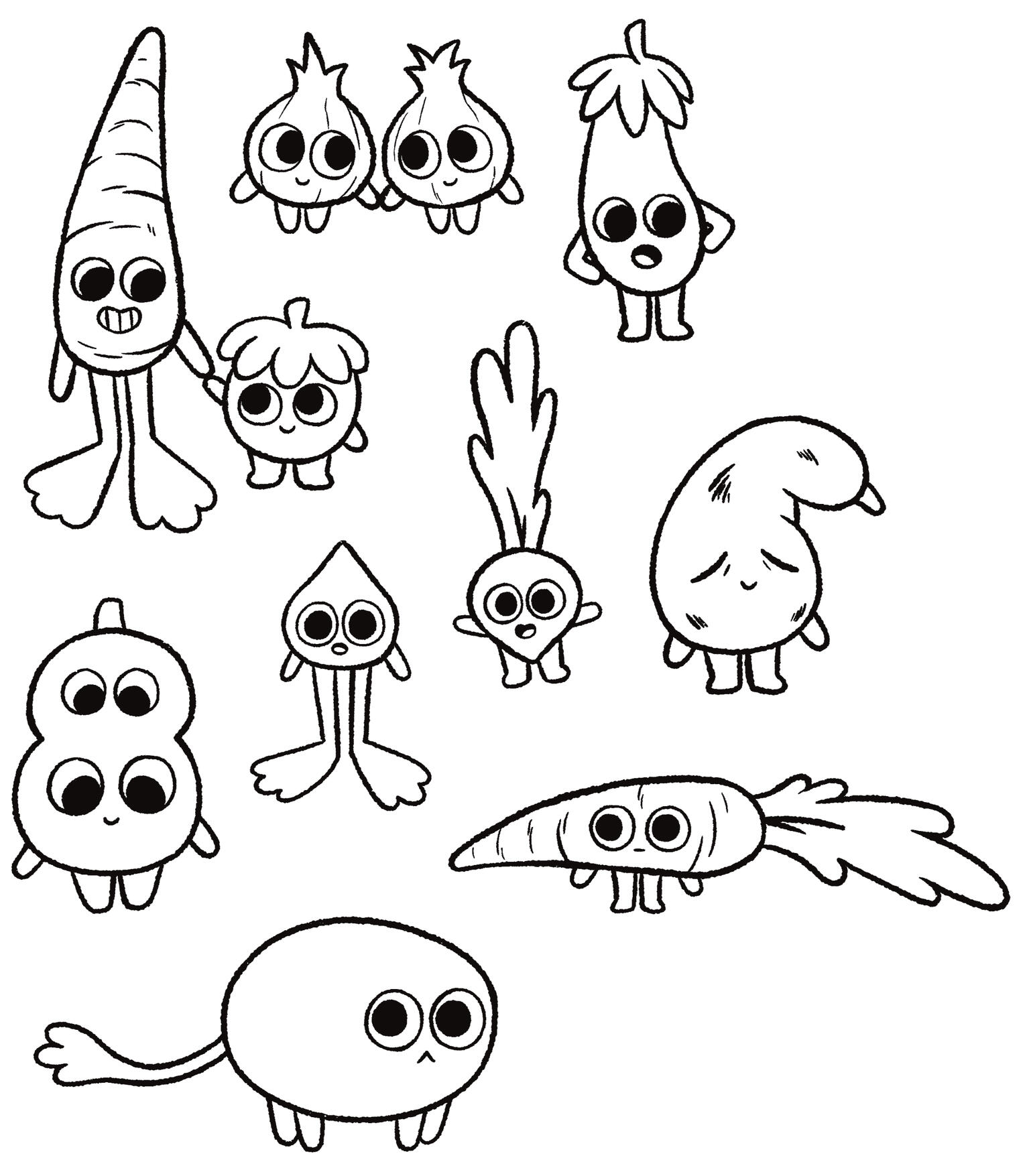 Finalized veggie critters